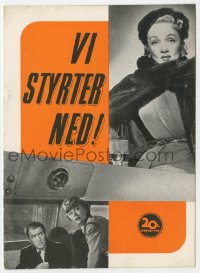 7a324 NO HIGHWAY IN THE SKY Danish program 1952 James Stewart & Marlene Dietrich, different!