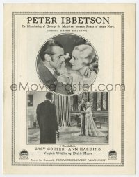 7a338 PETER IBBETSON Danish program 1936 Gary Cooper, Ann Harding, Dickie Moore, different images!