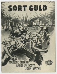7a340 PITTSBURGH Danish program 1947 John Wayne, Marlene Dietrich, Randolph Scott, K. Wenzel art!
