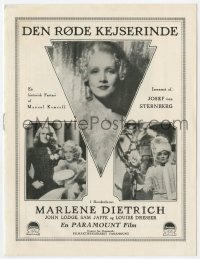 7a360 SCARLET EMPRESS Danish program 1934 Marlene Dietrich, Josef von Sternberg, different!
