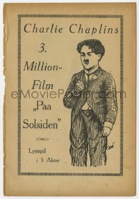7a391 SUNNYSIDE Danish program 1919 different images of Charlie Chaplin & Edna Purviance!