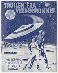 7a405 THIS ISLAND EARTH Danish program 1958 sci-fi classic, cool different alien artwork!