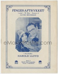 7a418 WELCOME DANGER Danish program 1930 different images of Harold Lloyd & pretty Barbara Kent!