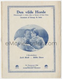 7a424 WILD HORSE MESA Danish program 1925 Jack Holt, Billie Dove, Zane Grey novel, different!