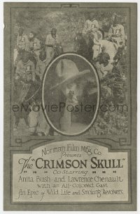 7a028 CRIMSON SKULL herald 1921 all-colored cast, Anita Bush, cowboy Lawrence Chenault!