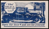7a096 PRIMROSE PATH die-cut herald 1931 see for yourself what goes on in parked cars, rare!