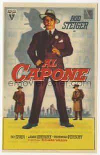 7a443 AL CAPONE Spanish herald 1959 Soligo art of Rod Steiger as the most notorious gangster!
