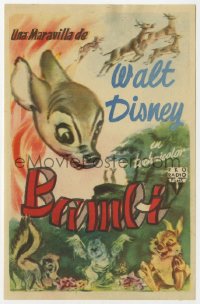 7a458 BAMBI Spanish herald 1950 Disney cartoon classic, different art with Thumper & Flower!