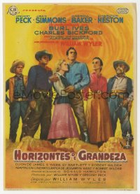 7a464 BIG COUNTRY Spanish herald 1959 Peck, Heston, William Wyler classic, different MCP art!