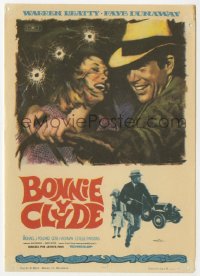 7a475 BONNIE & CLYDE Spanish herald 1968 art of Warren Beatty & Faye Dunaway by Mac Gomez!