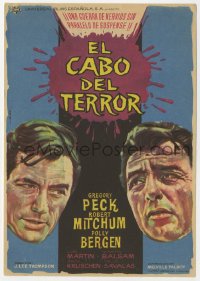 7a484 CAPE FEAR Spanish herald 1962 Gregory Peck, Robert Mitchum, different art by Albericio!