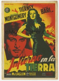 7a492 CHINA GIRL Spanish herald 1946 Soligo art of sexy Gene Tierney & George Montgomery, Ben Hecht