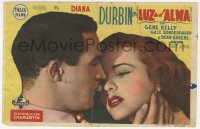 7a493 CHRISTMAS HOLIDAY Spanish herald 1946 romantic close up of Deanna Durbin & Gene Kelly!