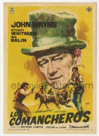 7a497 COMANCHEROS Spanish herald 1962 different Jano art of John Wayne, directed by Michael Curtiz!