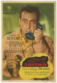 7a498 CONFLICT Spanish herald 1947 different image of Humphrey Bogart on phone with bracelet!