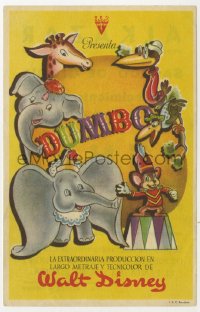 7a519 DUMBO Spanish herald 1944 different colorful art from Walt Disney circus elephant classic!