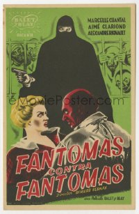 7a523 FANTOMAS AGAINST FANTOMAS Spanish herald 1949 great image of the masked master criminal!