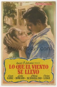 7a544 GONE WITH THE WIND Spanish herald R1950s romantic close up of Clark Gable & Vivien Leigh!