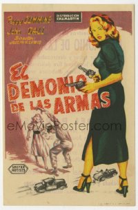7a549 GUN CRAZY Spanish herald 1954 Joseph H. Lewis noir classic, bad Peggy Cummins is kill crazy!