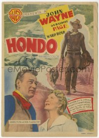 7a557 HONDO Spanish herald 1954 two completely different images of cowboy John Wayne + Page!