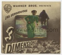 7a563 HOUSE OF WAX 4pg Spanish herald 1953 3-D, cool die-cut cover to create great 3D effect!