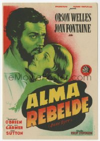 7a580 JANE EYRE Spanish herald 1946 Soligo art of Orson Welles as Rochester & Joan Fontaine!