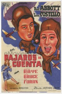 7a588 KEEP 'EM FLYING Spanish herald 1944 Bud Abbott & Lou Costello in the United States Air Force!