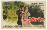 7a609 MARTA Spanish herald 1971 great art of Marisa Mell in a dual role with Stephen Boyd!