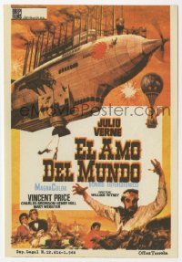 7a610 MASTER OF THE WORLD Spanish herald 1966 Jules Verne, Vincent Price, art of flying machine!