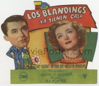 7a615 MR. BLANDINGS BUILDS HIS DREAM HOUSE die-cut Spanish herald 1949 Cary Grant, Myrna Loy, cool!