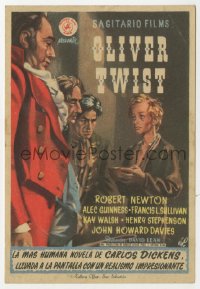 7a631 OLIVER TWIST Spanish herald 1951 Charles Dickens, David Lean classic, different Jano art!