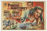 7a645 PIRATES OF MONTEREY Spanish herald 1950 different art of Maria Montez & Rod Cameron by Tulla!