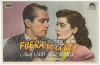 7a661 SALTY O'ROURKE Spanish herald 1945 different c/u of Alan Ladd & Gail Russell, Raoul Walsh