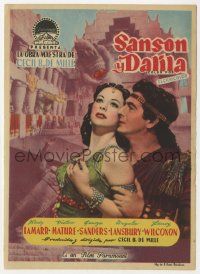 7a662 SAMSON & DELILAH Spanish herald 1952 Hedy Lamarr & Victor Mature, Cecil B. DeMille, different