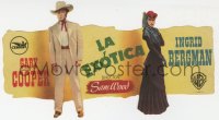 7a664 SARATOGA TRUNK die-cut Spanish herald 1947 different image of Gary Cooper & Ingrid Bergman!