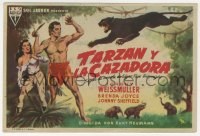 7a687 TARZAN & THE HUNTRESS Spanish herald 1947 Johnny Weissmuller, Brenda Joyce, different MCP art!