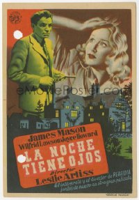 7a691 TERROR HOUSE Spanish herald 1947 different art of James Mason with gun & Mary Clare!