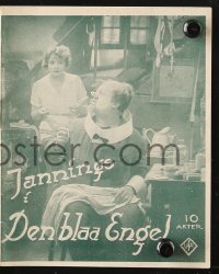 7a154 BLUE ANGEL Danish program 1930 Josef von Sternberg classic, Emil Jannings, Marlene Dietrich!
