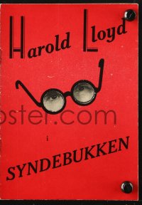 7a176 CAT'S PAW die-cut Danish program 1934 different images of Harold Lloyd & his trademark glasses