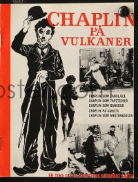 7a180 CHAPLIN PA VULKANER Danish program 1960s different images of Charlie Chaplin as The Tramp!