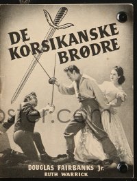 7a190 CORSICAN BROTHERS Danish program R1950s Douglas Fairbanks Jr., Ruth Warrick, different!