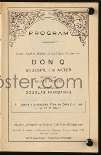 7a200 DON Q SON OF ZORRO Aladdin theater Danish program 1925 Douglas Fairbanks Sr., different!