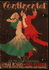 7a230 GAY DIVORCEE Danish program 1935 Erik Frederiksen art of Fred Astaire & Ginger Rogers!