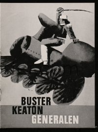 7a231 GENERAL Danish program R1962 Buster Keaton, different art of him riding train!