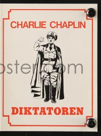 7a239 GREAT DICTATOR Danish program R1960s different images of Charlie Chaplin, wacky WWII comedy!
