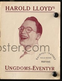 7a247 HAROLD LLOYD'S UNGDOMSEVENTYR Danish program 1940s great images of the legendary comedian!
