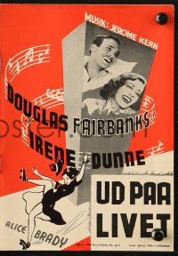 7a270 JOY OF LIVING Danish program 1938 Broadway star Irene Dunne & Douglas Fairbanks Jr.!