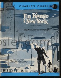 7a275 KING IN NEW YORK 12pg Danish program 1957 different artwork & images of Charlie Chaplin!