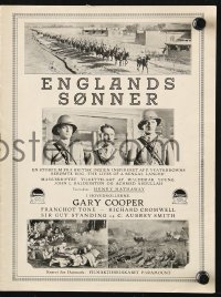 7a291 LIVES OF A BENGAL LANCER Danish program 1935 Gary Cooper, Franchot Tone, different images!