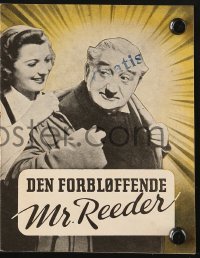7a303 MIND OF MR. REEDER Danish program 1939 Will Fyffe, Kay Walsh, English mystery!